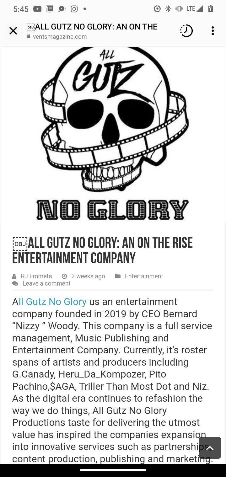 Heralding a New Era of  Hip Hop and R&B Music – All Gutz No Glory Productions LLC Inspires A New Wave